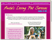 Tablet Screenshot of anitaslovingpetservices.com